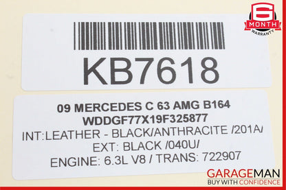 08-14 Mercedes W204 C63 AMG C300 C350 Interior Rear View Mirror Black OEM