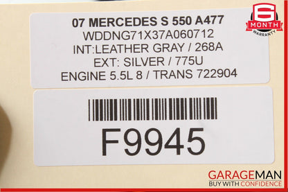 07-09 Mercedes W221 S550 S63 AMG Rear Right Or Left Side Door Control Module OEM