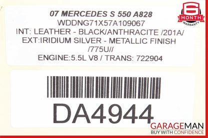 07-11 Mercedes W221 S550 CL550 E550 Engine Air Intake Cleaner Filter Box OEM