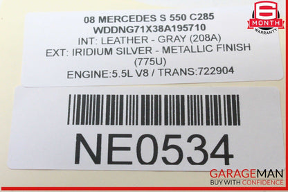 07-13 Mercedes W221 S550 Rear Center Console AC A/C Air Vent Trim 2218301054