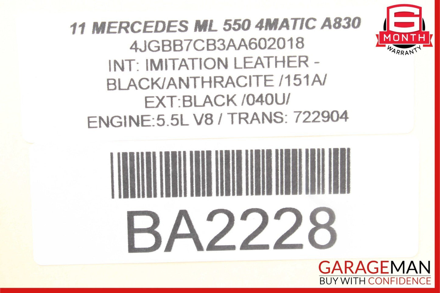 06-12 Mercedes W164 ML550 R550 ML450 Rear Windshield Glass Wiper Motor OEM