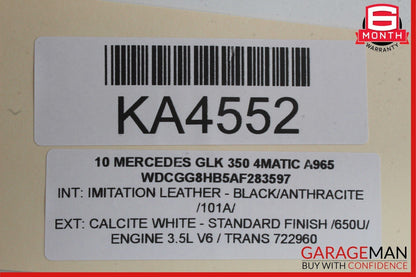 08-14 Mercedes X204 GLK350 4Matic Rear Right Side Exterior Door Handle White OEM