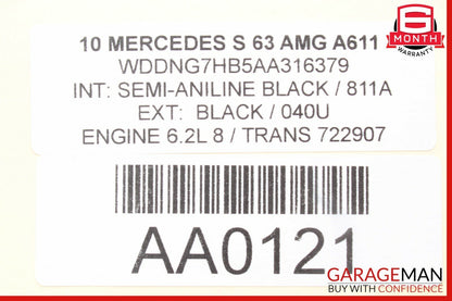 07-13 Mercedes W221 S63 CL63 Power Steering Fluid Reservoir 2214660102 OEM