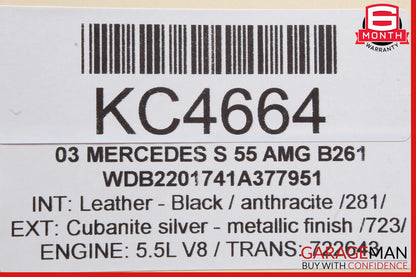 00-06 Mercedes W220 S55 S600 Window Regulator Motor Rear Right Side OEM