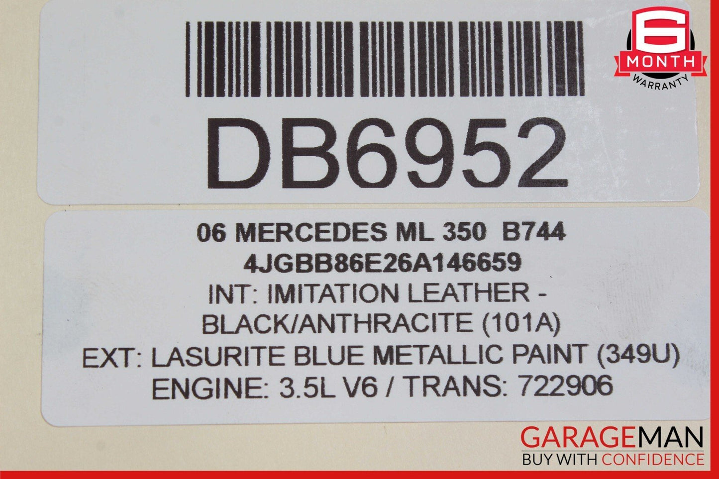 06-11 Mercedes W164 ML350 ML550 Front Right Side Wing Fender Panel Lazurite Blue