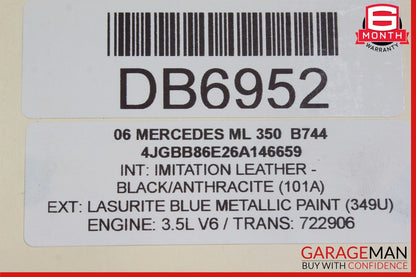 06-11 Mercedes W164 ML350 ML550 Front Right Side Wing Fender Panel Lazurite Blue