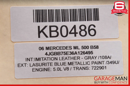 06-12 Mercedes W164 ML500 GL450 Rear Left Exterior Door Handle OEM
