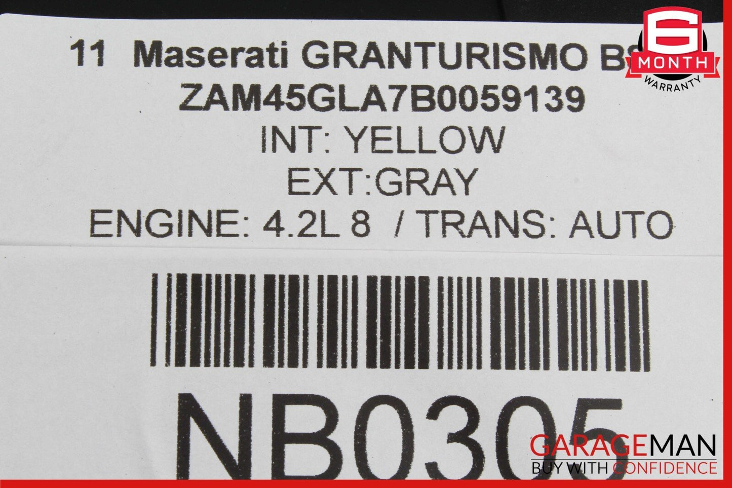 08-18 Maserati GranTurismo Rear Right Side Quarter Window Glass OEM