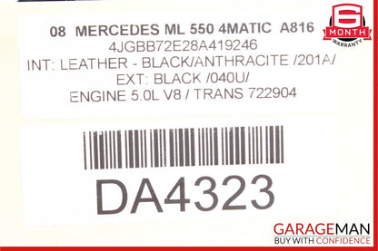 06-12 Mercedes ML350 GL450 Front Left Side Exterior Door Handle Alabaster White