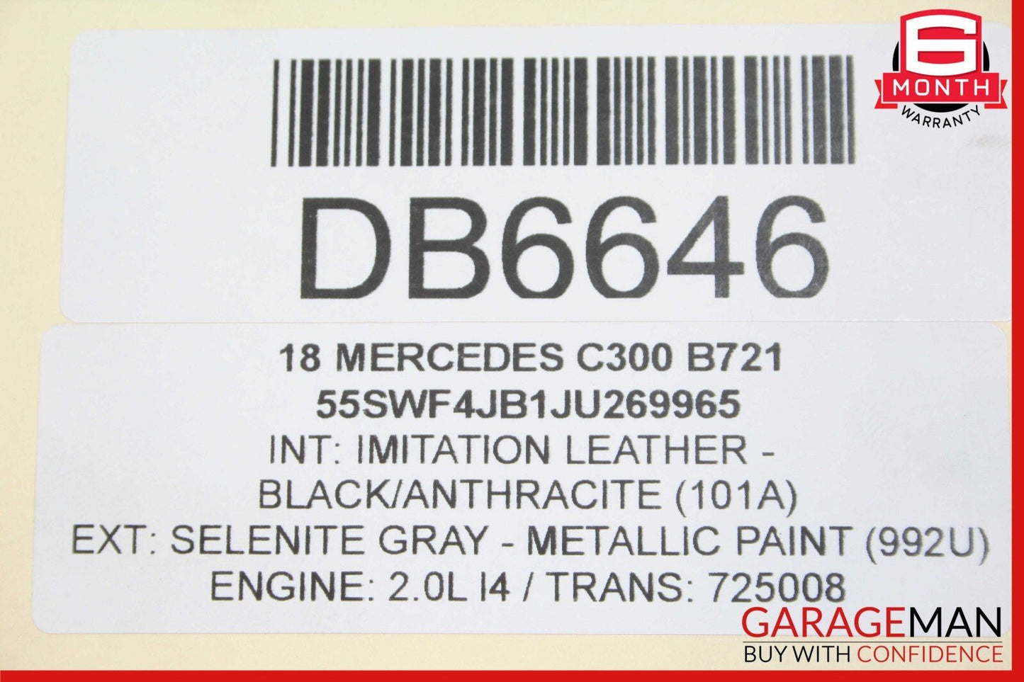 15-18 Mercedes W205 C300 C400 Rear Left Side Interior Door Panel Cover Assy
