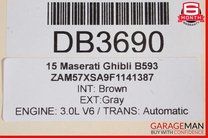 14-17 Maserati Ghibli M157 Front Right Side Top Upper Seat Cushion Cover Gray