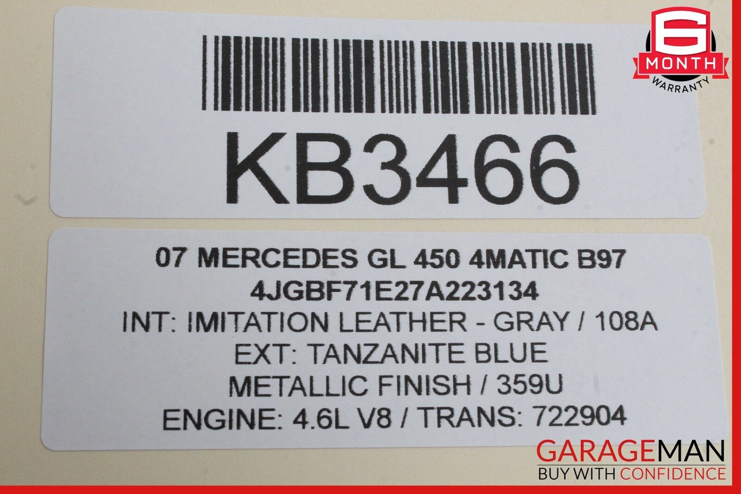06-12 Mercedes X164 GL450 4MATIC Rear Left Side Door Window Regulator Motor OEM