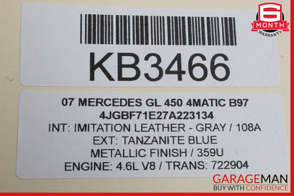 06-12 Mercedes X164 GL450 4MATIC Rear Left Side Door Window Regulator Motor OEM