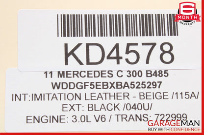 08-14 Mercedes W204 C350 C300 Top Upper Rear View Mirror Assembly Beige