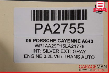 03-06 Porsche Cayenne 955 Rear Bumper Reinforcement Impact Crash Bar Rebar