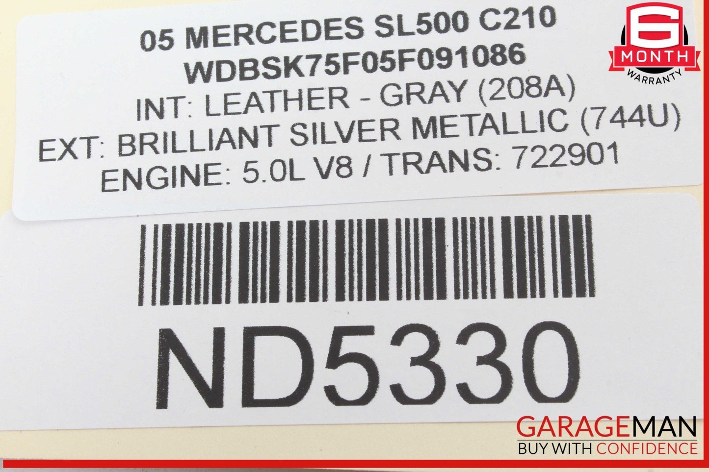 03-12 Mercedes R230 SL500 SL550 SL55 AMG Headlight Control Switch Assembly Gray