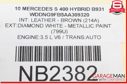 06-13 Mercedes W221 S400 Hybrid Front Right Engine Timing Chain Cover Plate OEM