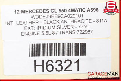 07-14 Mercedes CL550 S350 Rear Center Console AC A/C Air Vent Trim Black OEM