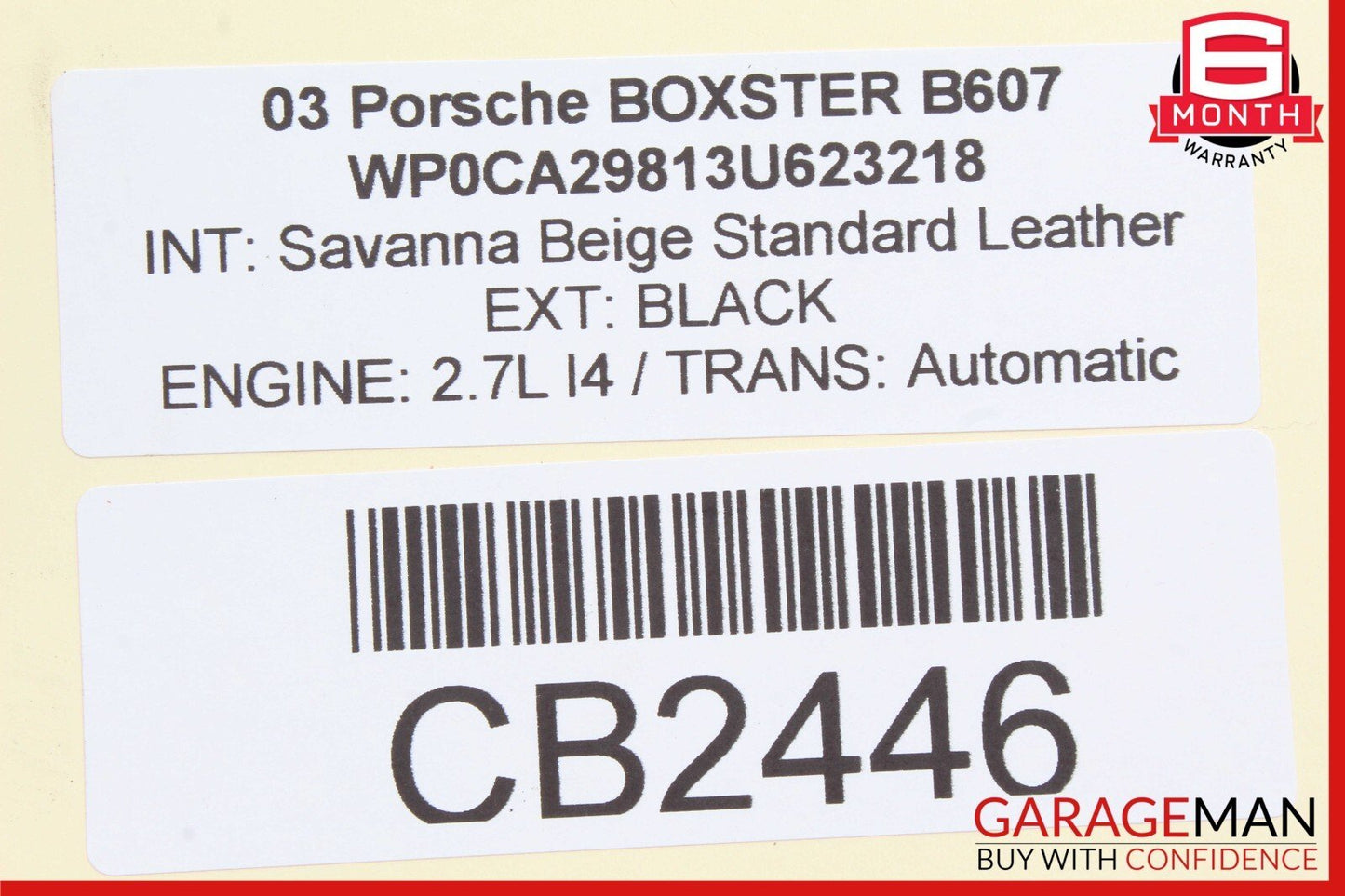 97-04 Porsche Boxster 986 Carrera 996 911 Rear Lower Control Arm Track