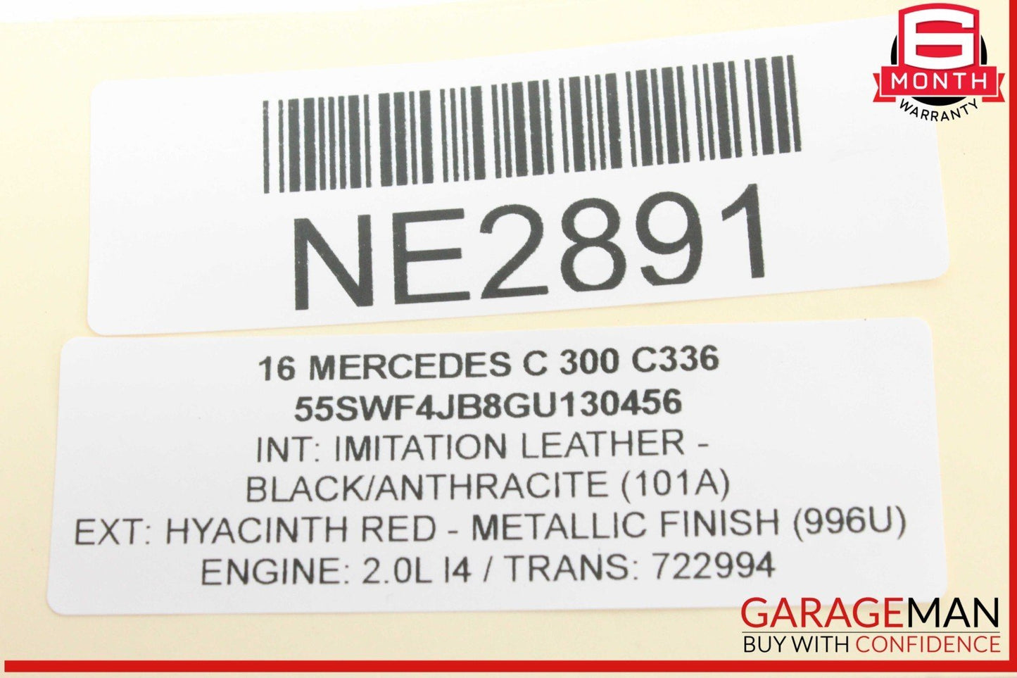 15-20 Mercedes W205 C300 Right Passenger Side Exterior Door Handle Red OEM