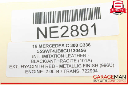 15-20 Mercedes W205 C300 Right Passenger Side Exterior Door Handle Red OEM