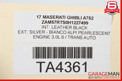14-17 Maserati Ghibli Left Driver Side Rocker Skirt Molding Trim Panel Silver