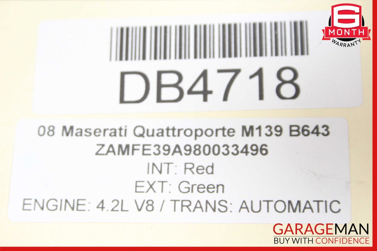 03-13 Maserati Quattroporte M139 Sunroof Guide Rail Frame Glass Track w/ Shade