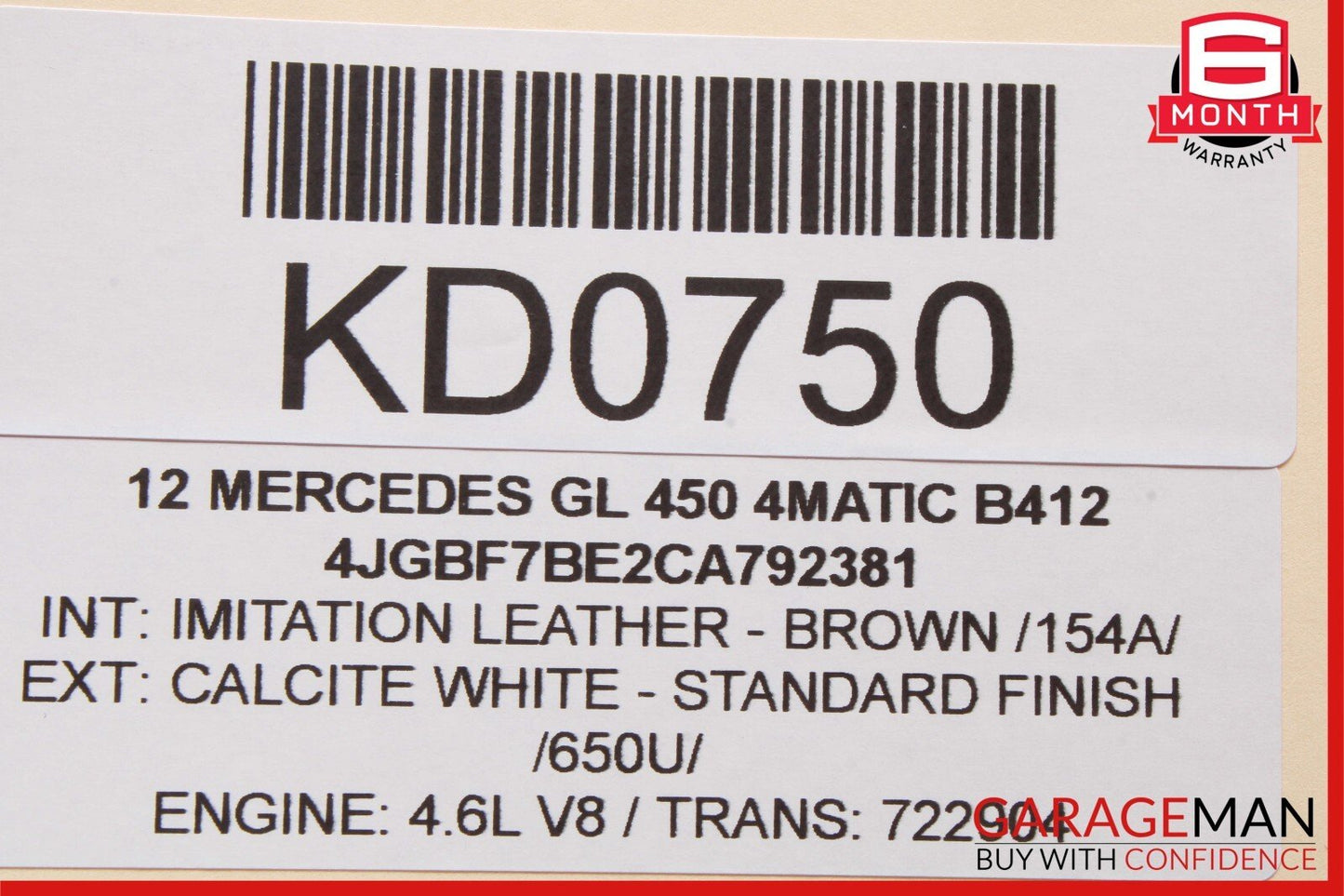 07-12 Mercedes X164 GL450 Rear Seat Fold Switch Socket Control Brown OEM