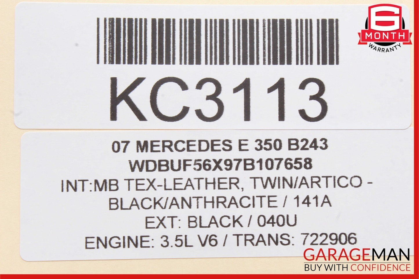 03-09 Mercedes W211 E350 E550 AMG Rear Left Side Exterior Door Handle Black OEM