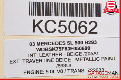 03-06 Mercedes R230 SL500 S55 Communication Voice Control Module 2038200885 OEM