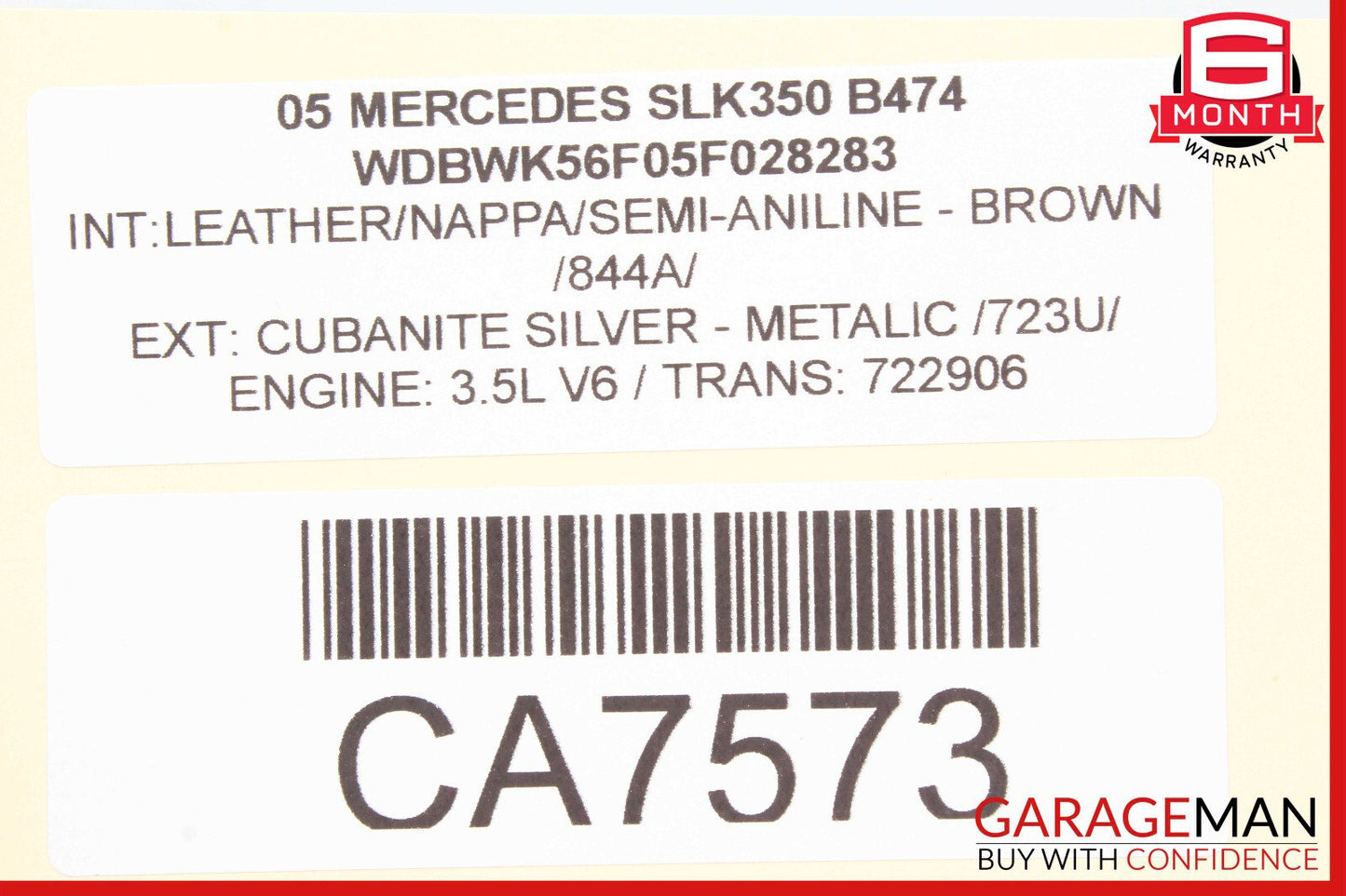 05-11 Mercedes R171 SLK350 Front Right Side Door Window Regulator Motor