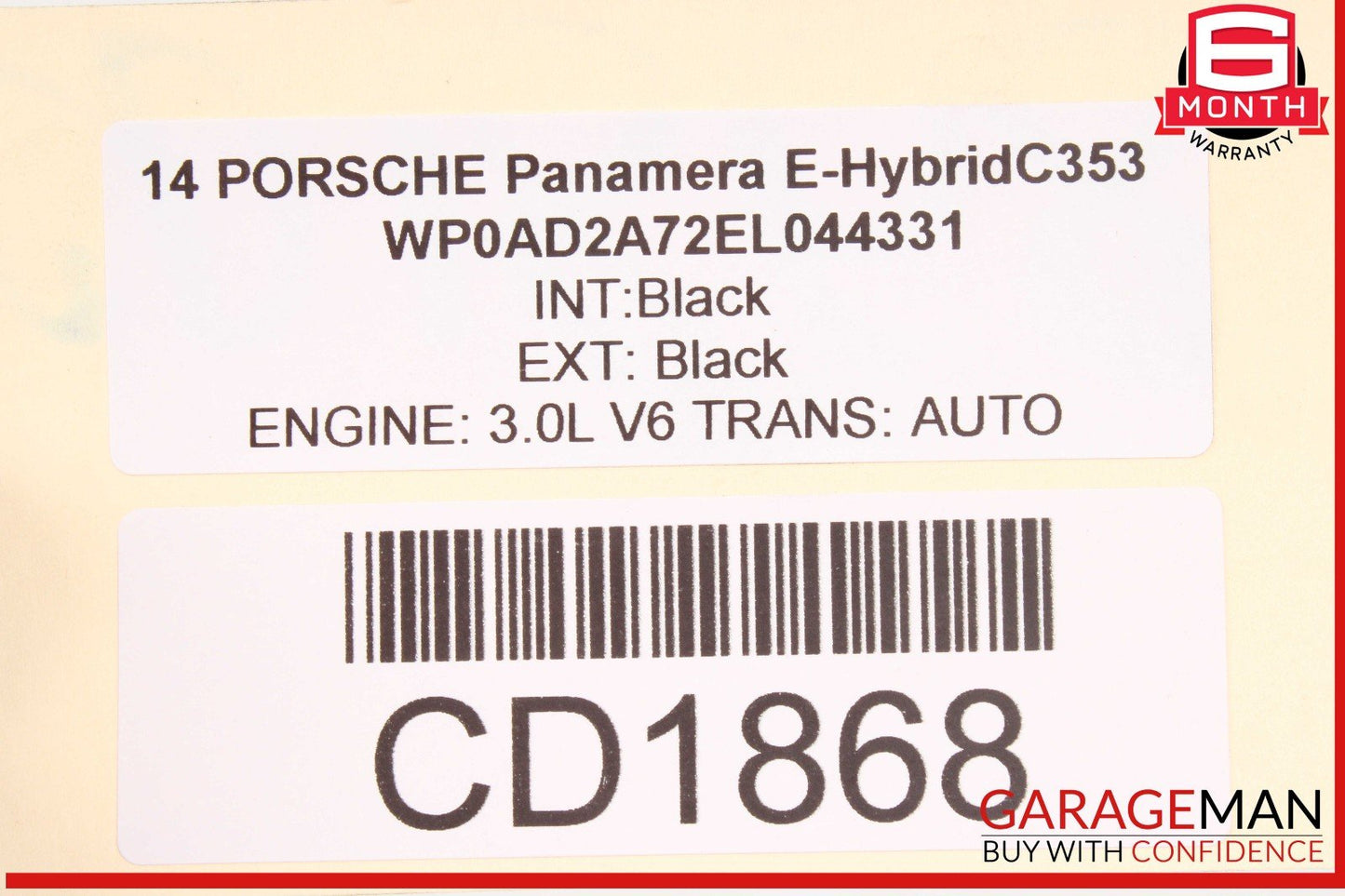10-16 Porsche Panamera 970 Rear Bumper Reinforcement Impact Bar OEM