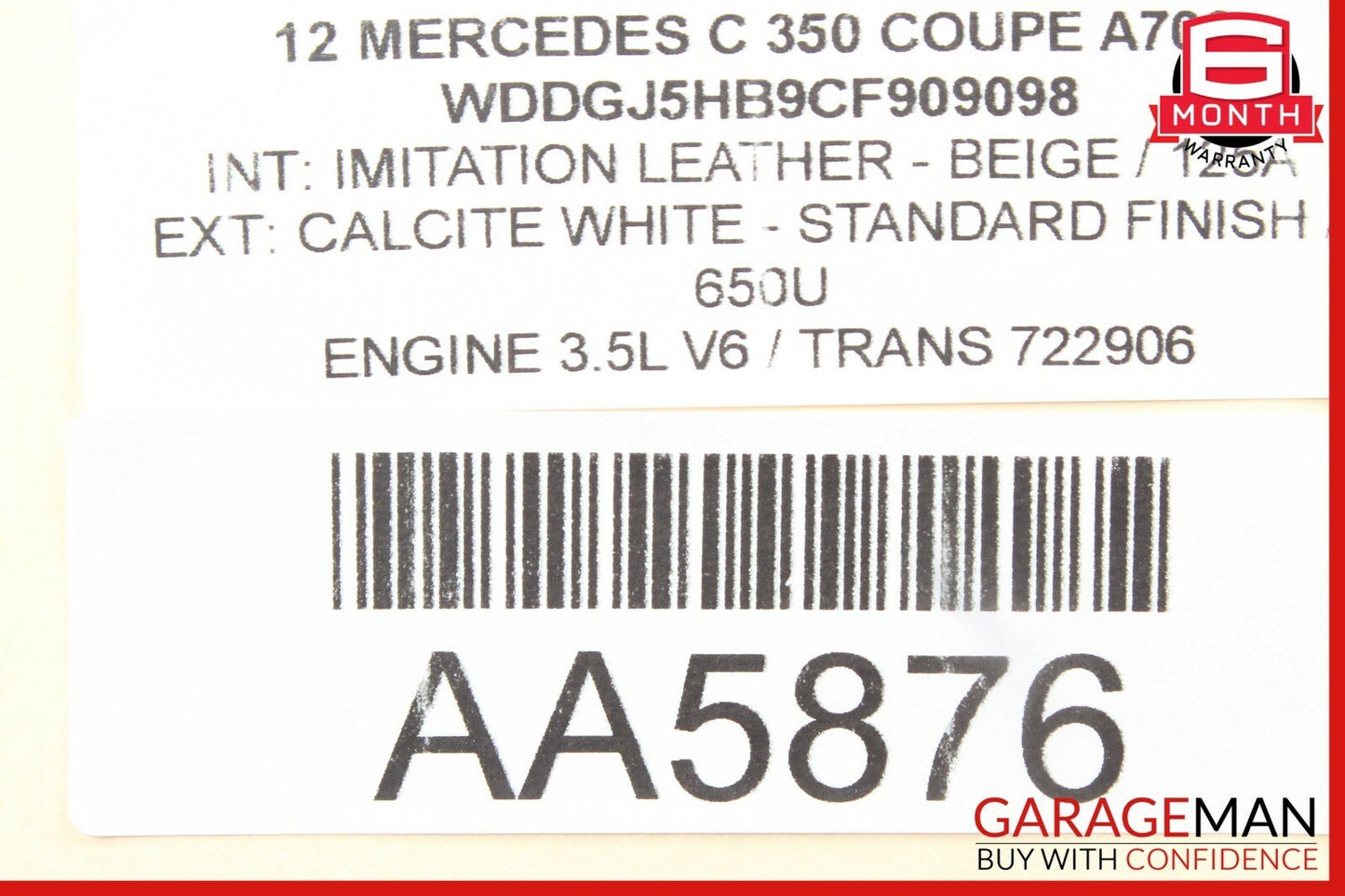 12-14 Mercedes W204 C350 Coupe Front Right Side Seat Belt Retractor Black