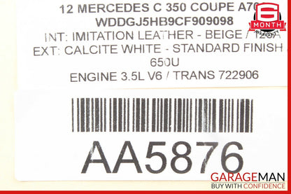 12-14 Mercedes W204 C350 Coupe Front Right Side Seat Belt Retractor Black