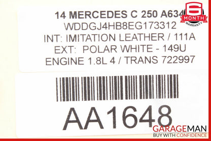 08-15 Mercedes W204 C250 C63 AMG Rear Trunk Lid Tailgate Release Open Handle