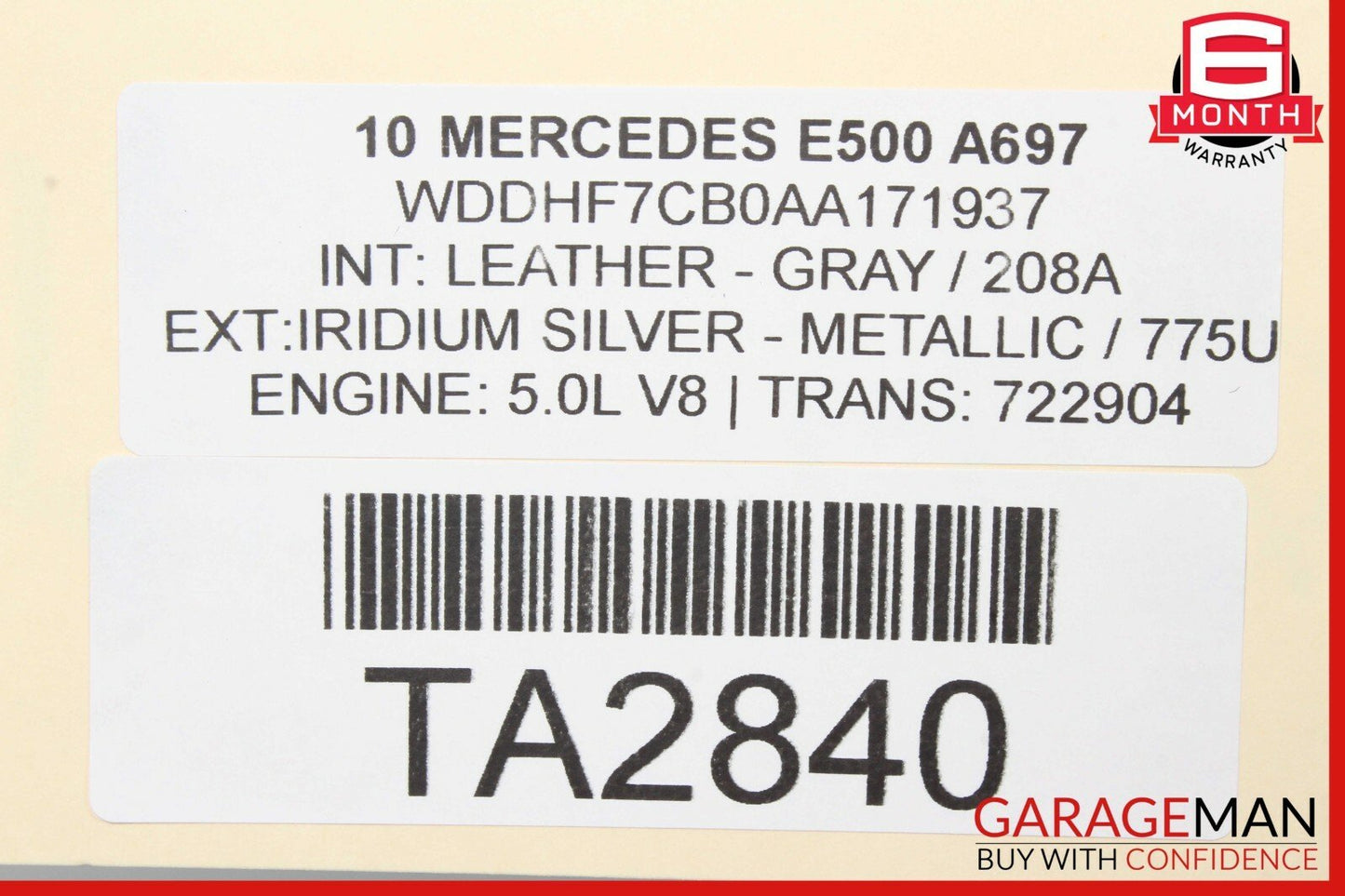 10-16 Mercedes W212 E400 E350 Sedan Rear Left Driver Side Door Shell Silver OEM