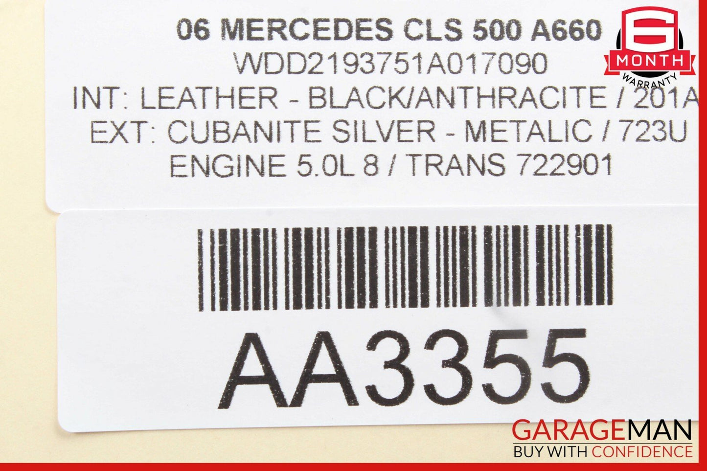 06-10 Mercedes CLS500 E55 AMG Rear Overhead Dome Light Reading Map 2118202001