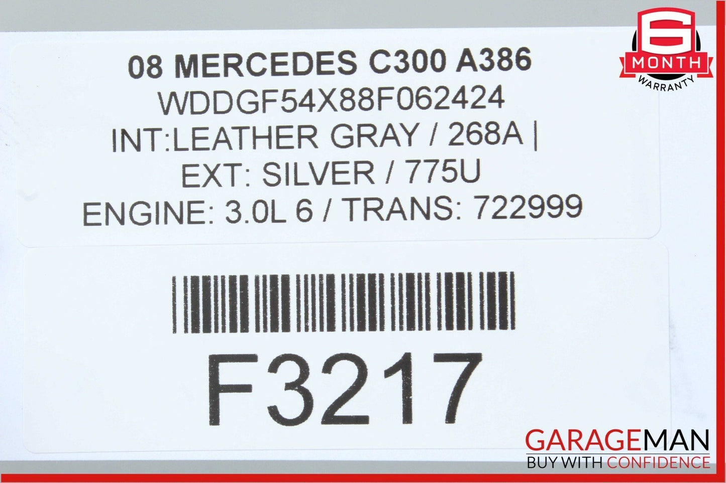 08-11 Mercedes W204 C300 Power Steering Gear Rack & Pinion Assembly OEM