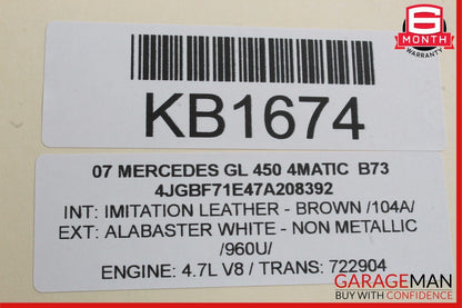 06-12 Mercedes X164 GL450 GL320 Speaker Door Mirror Cover Right Side Brown OEM