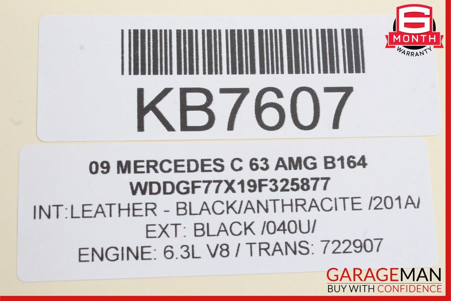 08-11 Mercedes W204 C63 AMG Rear Left Driver Side Exterior Door Handle Black OEM