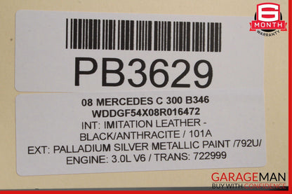 08-11 Mercedes W204 C300 Front Right Passenger Side Interior Door Panel Black