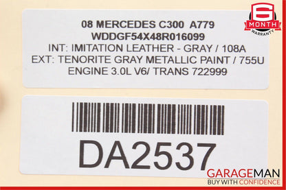 08-14 Mercedes W204 C300 C350 Sedan Front Right Side Door Control Module Unit