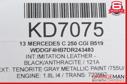 08-14 Mercedes W204 C250 Rear Right Side Interior Door Trim Panel Cover Black