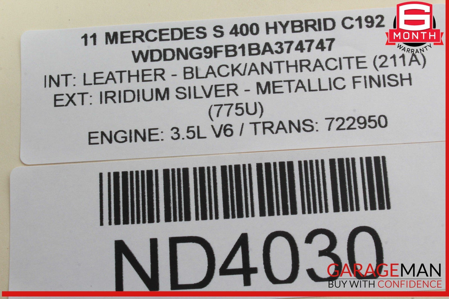 07-13 Mercedes W221 S400 S550 Window Regulator Motor Rear Left Driver Side OEM