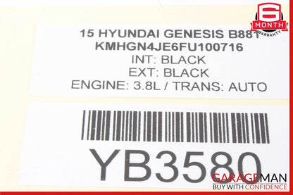 15-17 Hyundai Genesis Rear Center Seatbelt Seat Belt Retractor w/ Buckle OEM