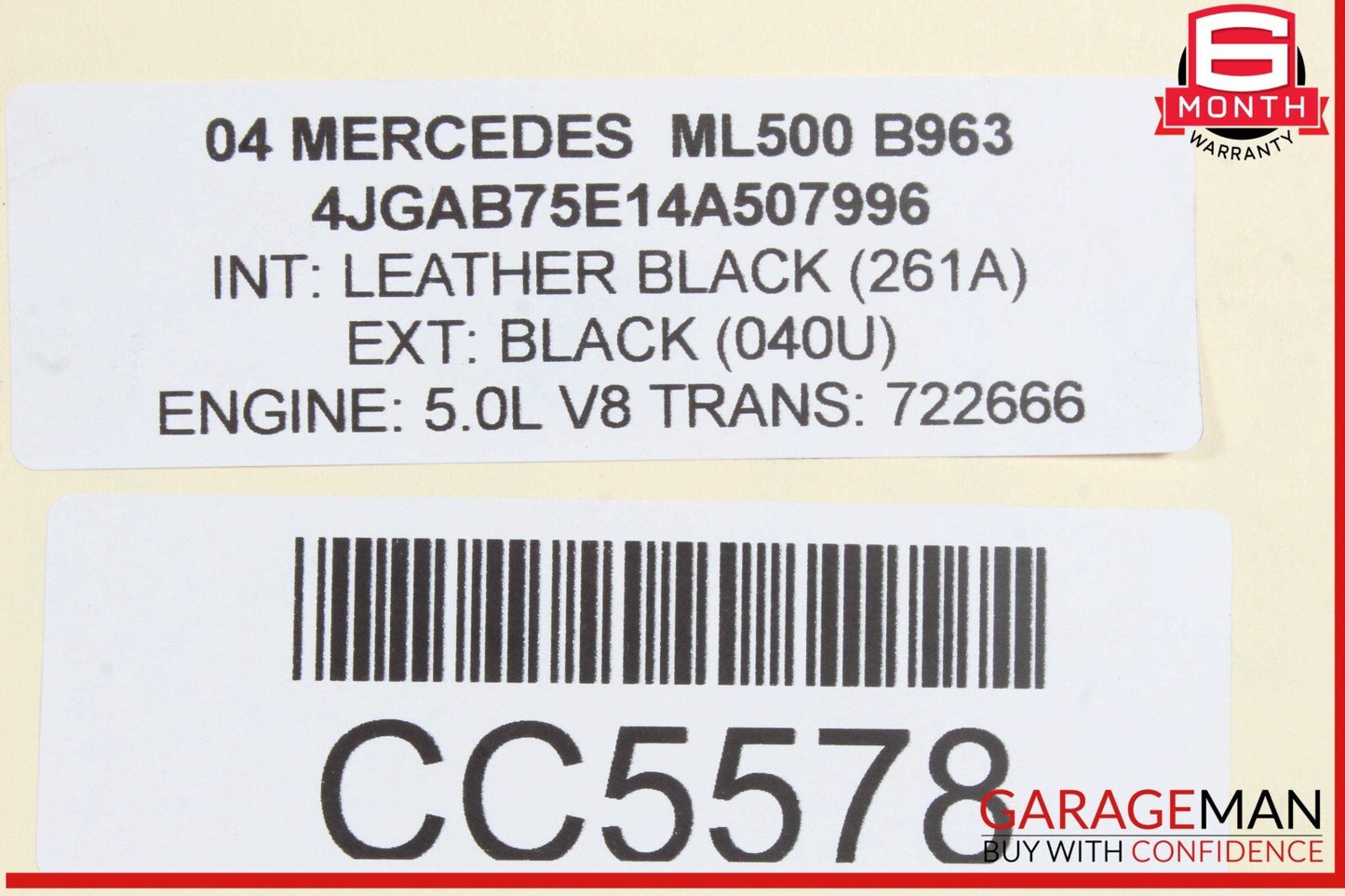 98-05 Mercedes W163 ML500 ML320 Front Top Upper Radiator Support Bracket Tie Bar