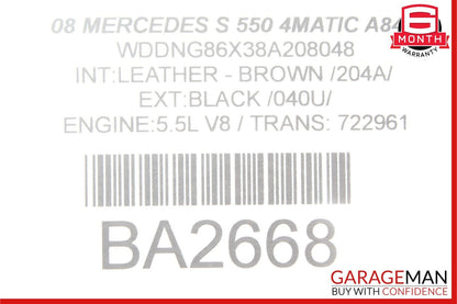 07-13 Mercedes W221 S550 S63 AMG Rear Left or Right Door Control Module Unit