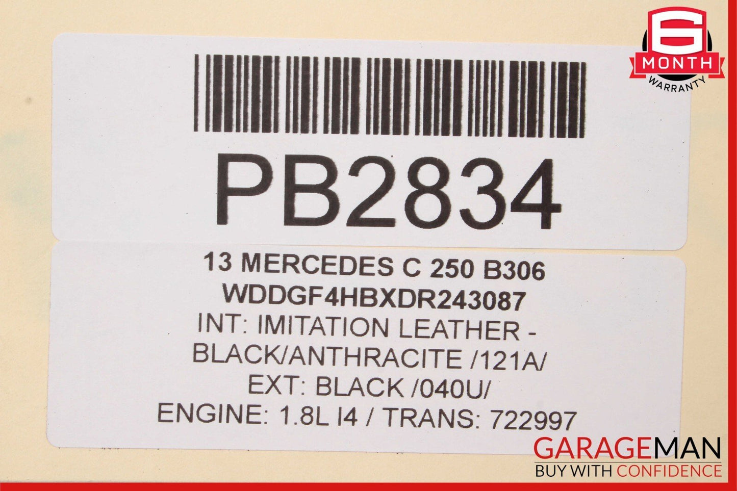 08-14 Mercedes W204 C250 C350 C300 AMG Sport Right Side Skirt Rocker Panel Cover