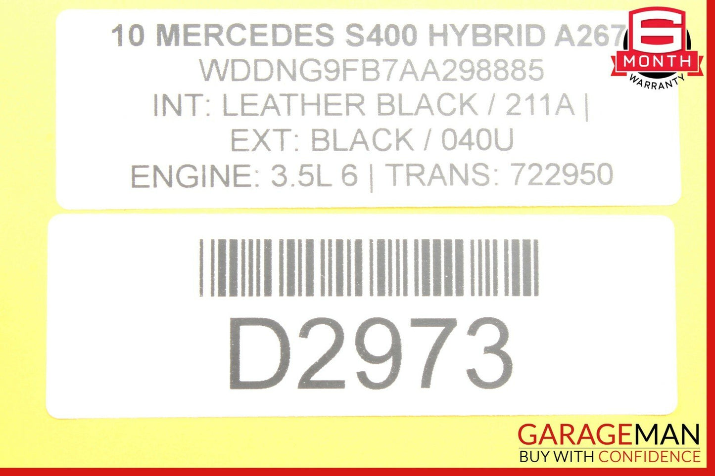 07-13 Mercedes W221 S400 CL550 Rear View Back Up Cam Camera 96F03600 OEM
