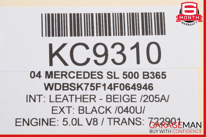 Mercedes R230 SL500 SL55 AMG Rear Hydraulic Valve Block Suspension Pump OEM